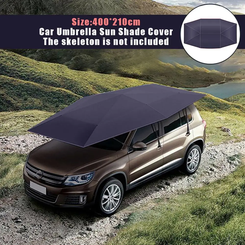 

4x2.1M Outdoor Car Vehicle Tent Waterproof Universal Car Umbrella Sun Shade Cover Oxford Cloth Polyester Covers Without Bracket