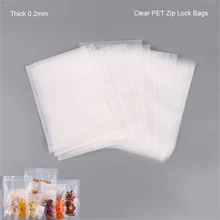 20/50Pcs/lot Thick 0.2mm High Clear PET Zip Lock Bags Food Self Sealing Package For Sugar Candy Coffee Dried Fruits Flower