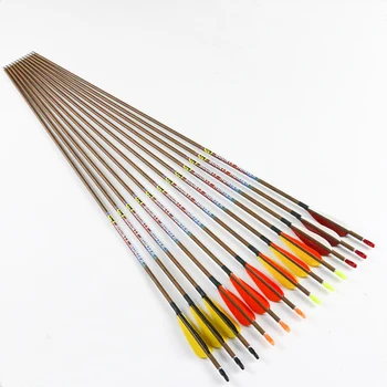 

12pcs Pure Carbon Arrows Wood Skin ID4.2mm Spine 600 3" Turkey Fletching Pin Nocks 80gr Stainless Steel Points Hunting