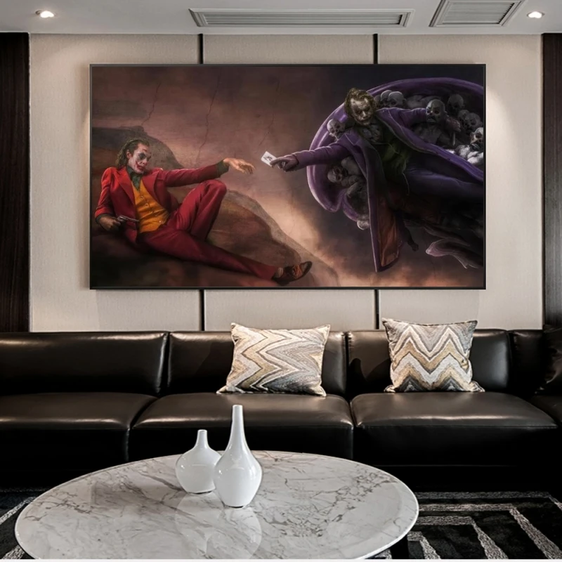 

Joker Hand to Hand Graffiti Art Paintings On the Wall Art Posters And Prints Heath Ledger Joker Modern Art Pictures Home Decor