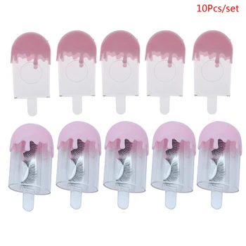 

10 Pcs Ice Cream Suitcase Empty Lash Storage Packaging Box Eyelash Luggage Case