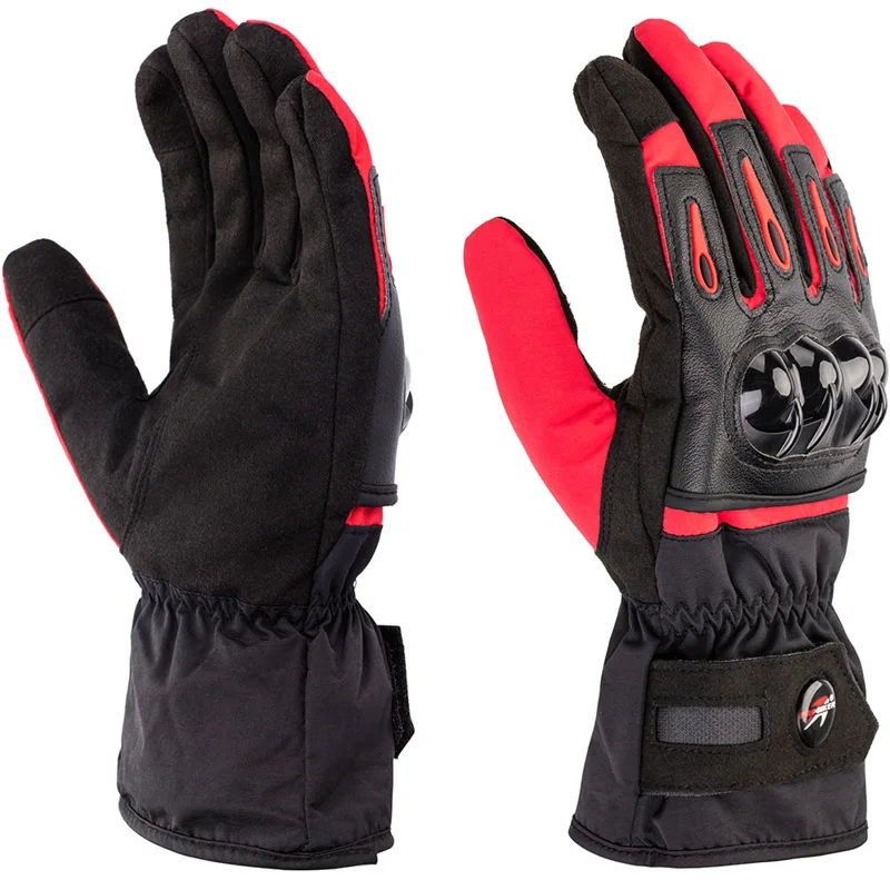 KEMiMOTO зимние теплые мотоциклетные перчатки с сенсорным экраном водонепроницаемые ветрозащитные защитные зимние перчатки мужские Guantes Moto Luvas - Цвет: Ordinary B red