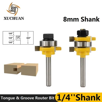 

T-Slot Router Bit Tenon Cutter Woodworking Router Bits Set 8mm Shank Tungsten Carbide Cutter Mill Engraving Bit Joint Router Bit