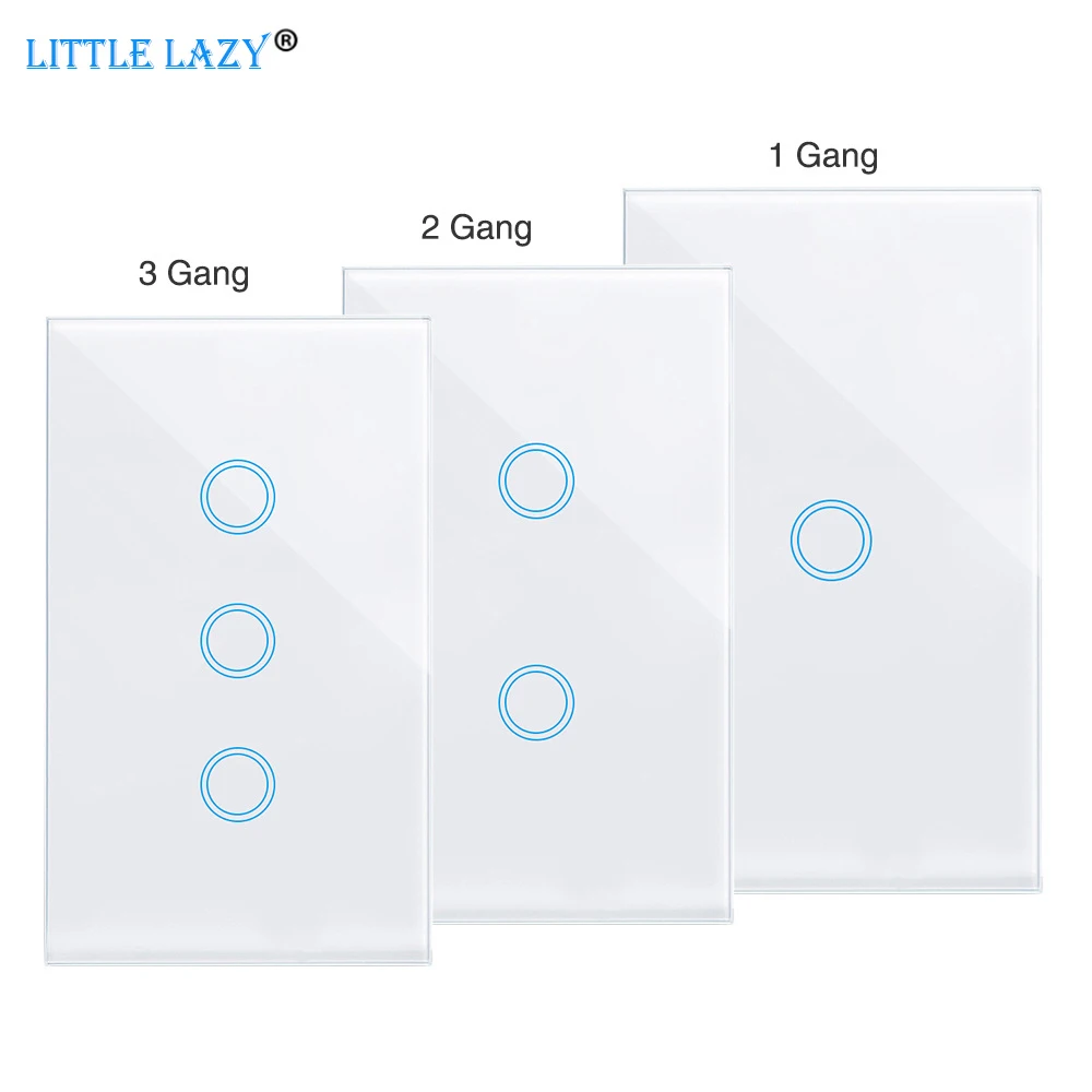 

1/2/3 Gang RF433 настенный сенсорный светильник ель света с поддержкой 433Mhz беспроводной пульт дистанционного управления 110-240V US