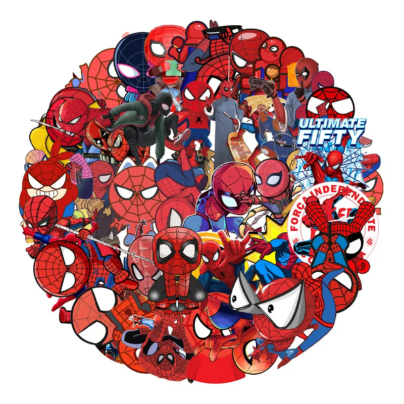 57pcs/pack Spiderman Catoon Stickers Marvel Hero Disney DIY Laptop Phone Guitar PS4 Skateboard Teenager Graffiti Boys Gifts Toys | Игрушки и