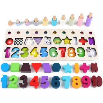 

Children's Digital Matching Board Shape Digital Pairing Kids Counting Tool Wooden Early Childhood Enlightenment Toys