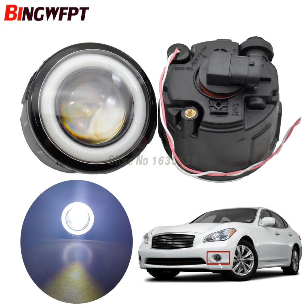 

2PCS High quality LED Fog Lights with Angel eye For Infiniti M37 2011-2013 For NISSAN Murano Z51 Juke PATROL 3 III Y62 2006-2015