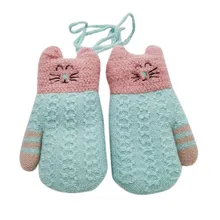 Зимние Детские перчатки с лямкой на шее, бархатные теплые милые Детские Варежки, вязаные Повседневные Детские перчатки, перчатки для детей#15