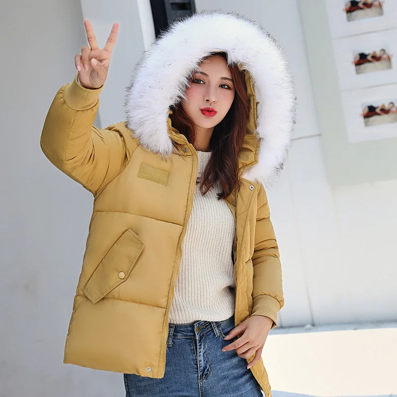 Зимняя женская теплая куртка, стиль, модное утолщенное хлопковое элегантное пальто с капюшоном, Повседневная Свободная Женская верхняя одежда большого размера