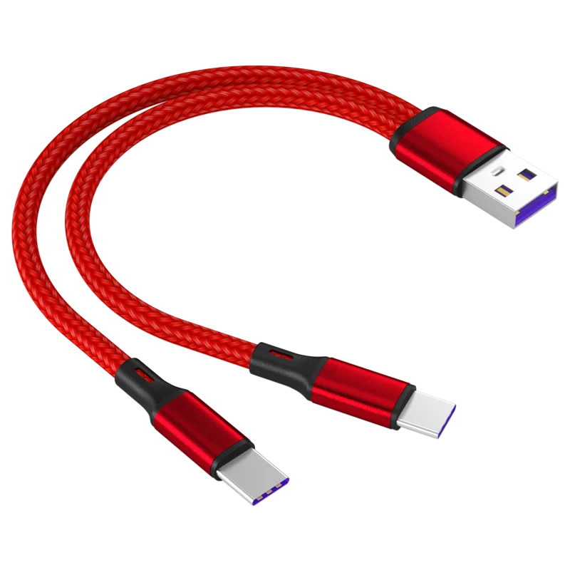 1m 2-in-1 Data Cable Type C Micro Fast Charging Cable Y Splitter 5A Fast Charging Cable for Samsung Huawei Xiaomi Wire Cords BEST SELLERS