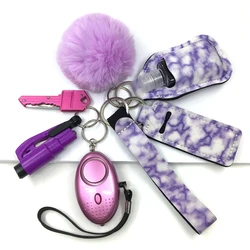 Porte clé auto protection grille, nouveau, alarme personnelle brise vitre, couteau porte rouge à lèvres bouffant, accessoires mignons, outils de défense 