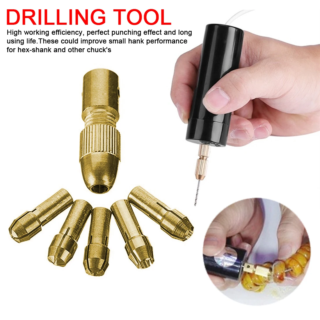 

7pcs/Set 0.5-3mm Small Electric Drill Bit Collet Micro Twist Drill Chuck Set Electric Motor Shaft Fixture Metal Drill Bit