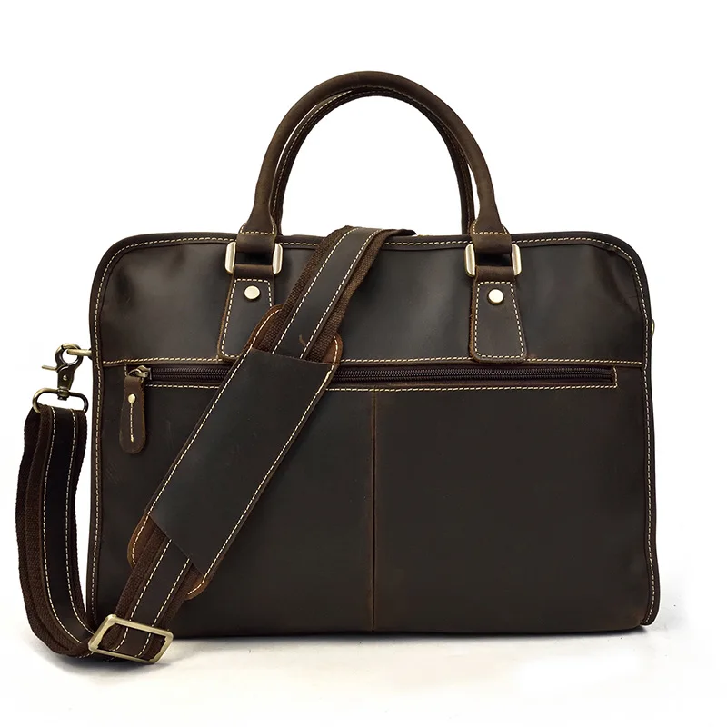 15 Inch Laptop Bag Men Genuine Leather Men's Messenger Bag Shoulder Cross body Bag Business Briefcase Casual Handbag Travel Tote