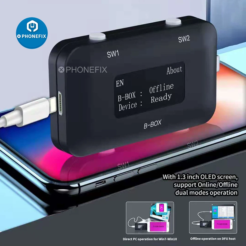Плата JC B BOX C3 DFU Tool Windows DCSD для IOS A7 A11 одна кнопка фиолетовый режим iPhone & iP * d