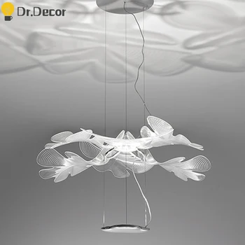 

Nordic Silver Designer LED Pendant Lights Petals PVC Pendant Lamp Child Bedroom Living Room Hanging Lamp Cafe Bar Pendant Light
