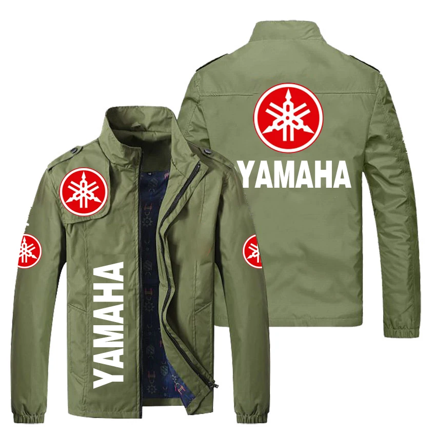 Motorcycle Jacket Men Yamaha Logo Print Biker Jacket Casual Harajuku Windbreaker Fashion Trend Bomber Jacket Men Clothing Coats mens waterproof jacket