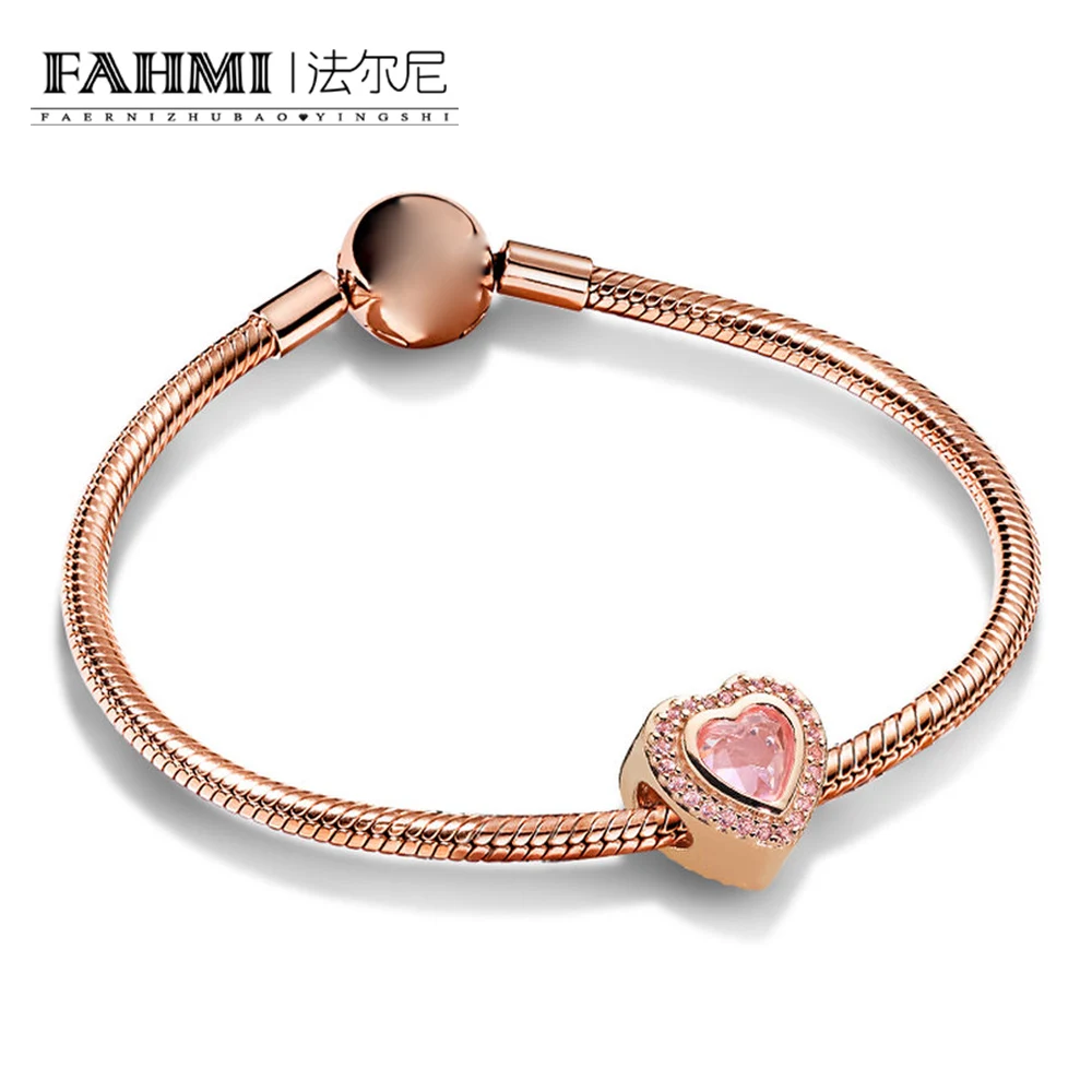 

FAHMI 100% 925 Sterling Silver 1:1 Love Your Heart Rose Gold Gift Bracelet Set Original High Quality Fashion Jewelry Wholesale
