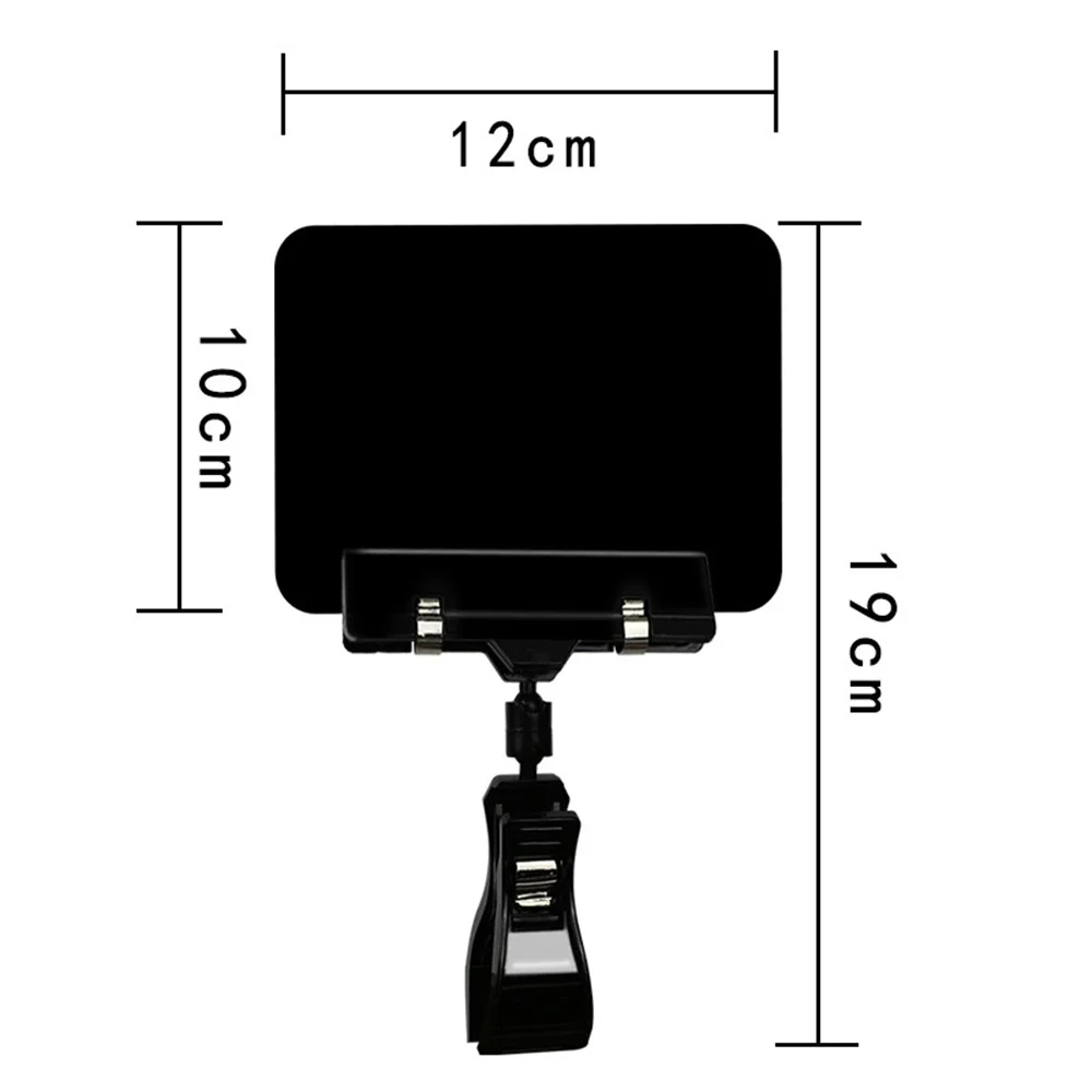 1pcs 10*12cm Pvc Black Card Supermarket Price Tag Display Stand Pop Blackboard Sign Clip Promotional Plastic Label Holder