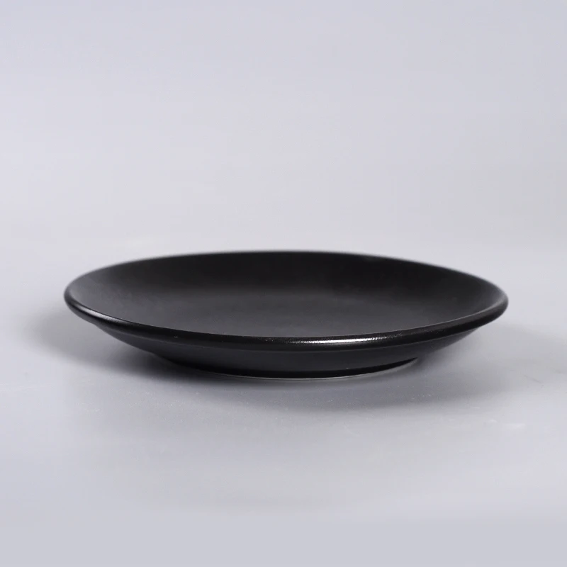 10 inch disc Керамическая тарелка Черная Посуда Салатница суши прямоугольное блюдо десерт диск конус рисовая чаша маленькое блюдо чаши для Саке обеденные тарелки - Цвет: 10 inch disc