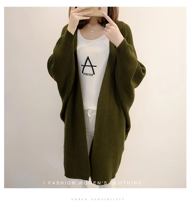 

2020 Casual Women Outwear Cardigan Knitted Loose Female Sweaters 5 Colors White Black Ladies Long Cardigans Sweater Jacket
