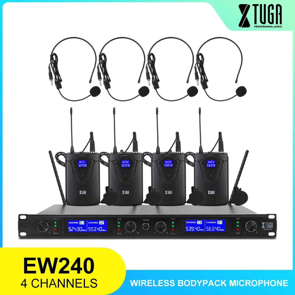 США рус в наличии XTUGA Audio EW240 4 канальный беспроводной микрофонный блок UHF