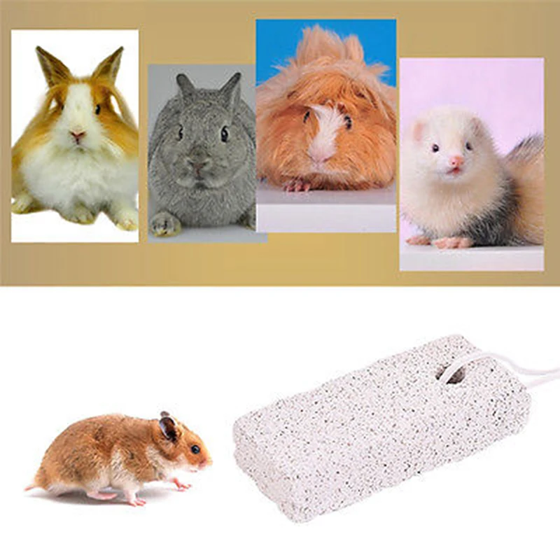 5pcs Hamster Grinding Stone Rectangle Rabbit Hamster Chew Toys Molar Tooth Grinding Health Care Pet Cage Accessories 6*3*1.5cm