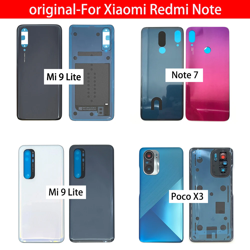 Оригинальный задний Чехол для Xiaomi Redmi 9 Lite Poco F3 Note 7 10 корпус батарейного отсека