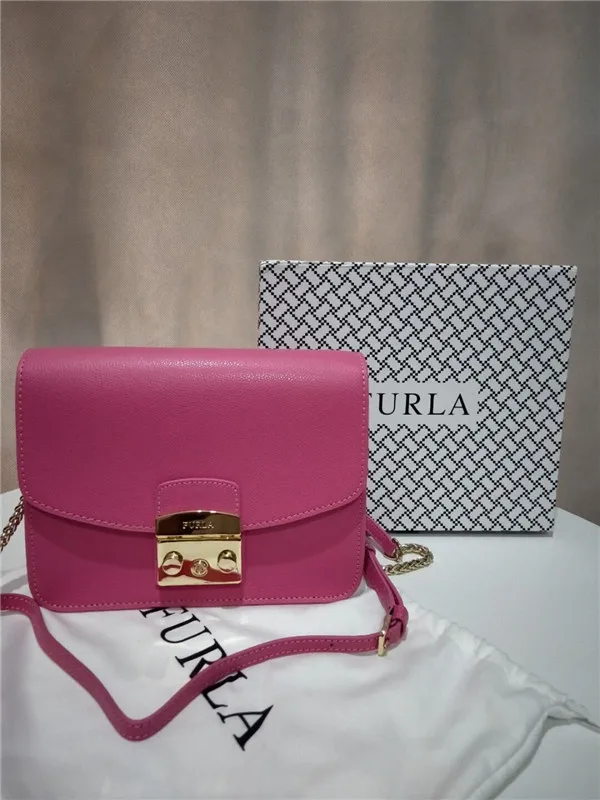 Оригинальные женские сумки FURLA, высококачественные женские сумки средней длины из меха розового и красного цвета, размер 21 см* 9 см* 15 см