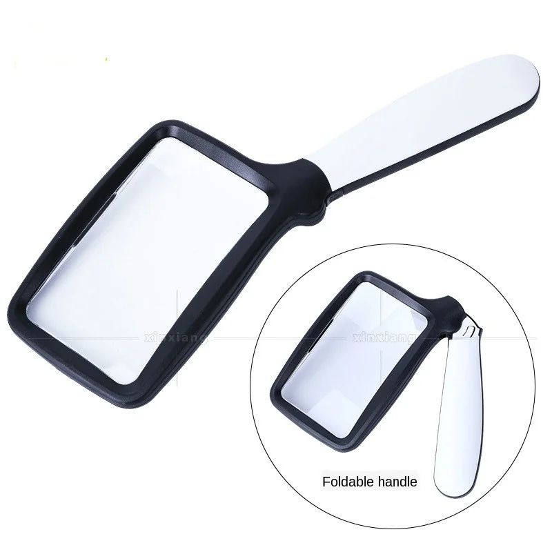 

New Handheld Folding Five LED Lights for the Elderly Reading Newspapers HD Acrylic Optical Lens Magnifying Glass