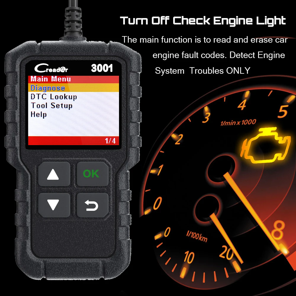 Сканер LAUNCH CR3001 считыватель кодов OBD2 OBDII сканер OBD 2 X431 Creader 3001 автомобильный