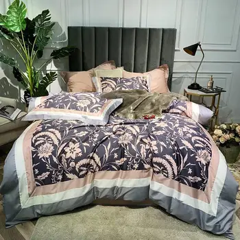 

High-end American printed 60S Egyptian long-staple cotton bedding set quilt cover bed sheet pillowcases bed set