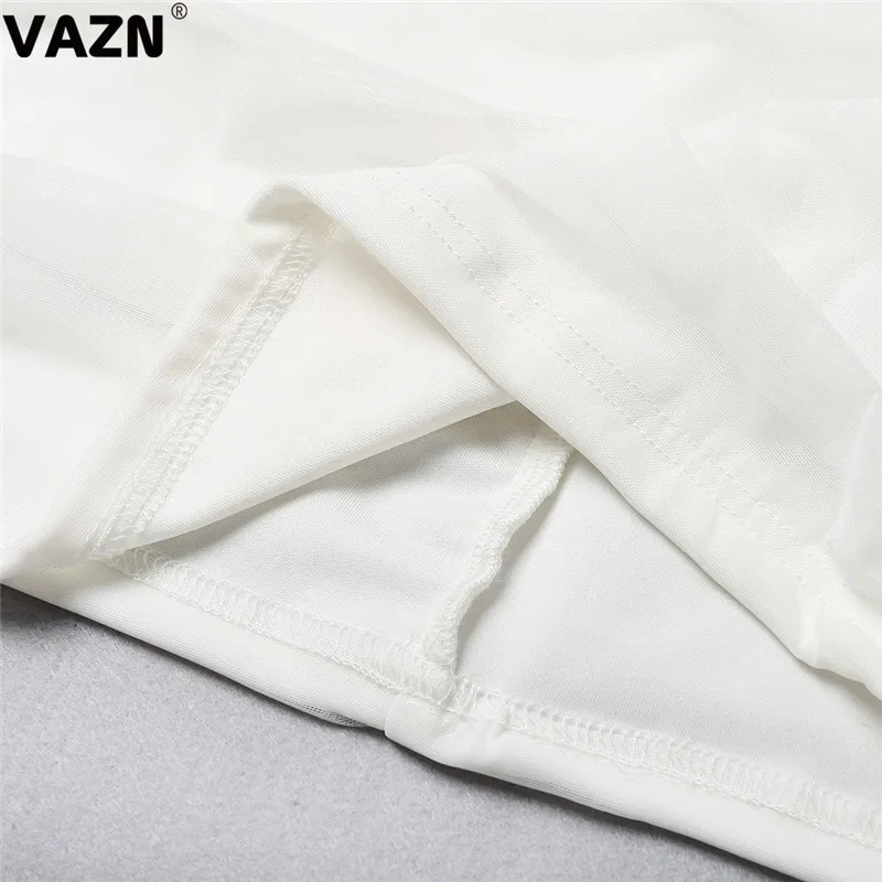 VAZN Новое поступление для зрелых лет необычное сексуальное Клубное модное однотонное платье с v-образным вырезом и коротким рукавом с высокой талией женское тонкое платье миди