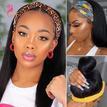 

Long Straight Headband Wigs Natural Color Headband Wig Synthetic Hair Glueless Cheap Wig For Black Women High Temperature Fiber