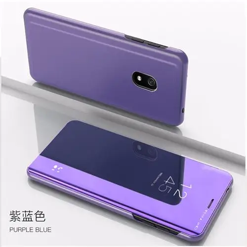 Роскошное умное зеркало флип чехол для Xiaomi Redmi 8A 8 чехол для Xiomi Redmi Note 8 Pro на Redmi8 Fundas для Redmi8A Coque - Цвет: Purple Blue