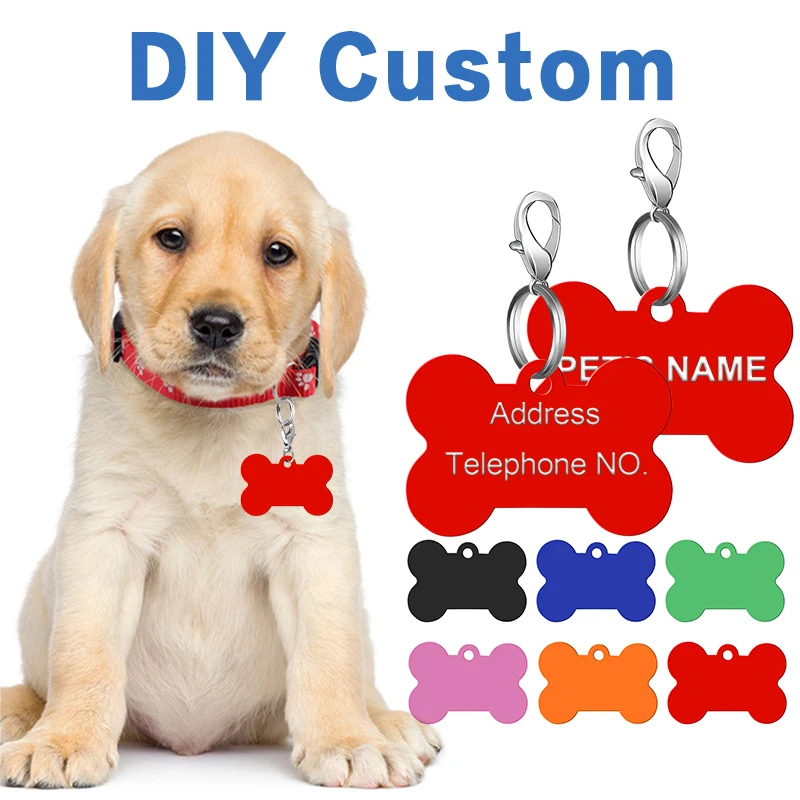 Personalizado De Etiquetas De Identificación Para Perros/Gatos Pet Tag Regalo Personalizado Grabado símbolo Adorable 