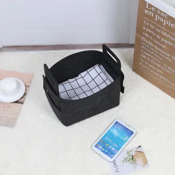 

Folding Felt Storage Bag Book Laundry Basket Dirty Clothes Toys Holder Container Desktop Home Living Room Organizer