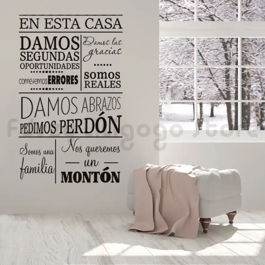 Reglas Del Hogar Palabras Pared Calcomanias Habitacion Decoracion