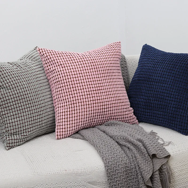 

Corduroy Fabric Throw-Pillow Cover 45*45cm Square Shape Pillowcase Luxury Quality Pillowcases For Home Textile funda almohada