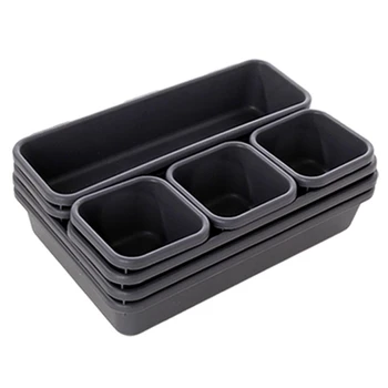 

Organizer Box Trays Home Office Storage Kitchen Bathroom Closet Desk Box Drawer Organization Tray Cutlery Stationery Black