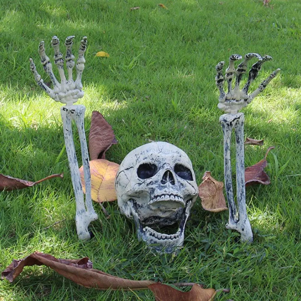 

Spooky Dead Skull Skeleton Arm Hand Halloween Decoration Props Haunted House Horror Scary Craft Home Bar Store Halloween Decor