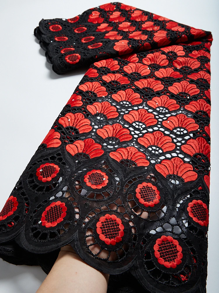 

Cotton Lace Fabric High Quality 2021 Swiss Voile In Switzerland Lace Embroidery Dry African Nigeria Wedding Dress Lace Fabric