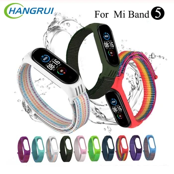 

HANGRUI Replaceable Strap For Xiaomi Mi Band 5 Nylon Strap Sport Breathable Strap For Mi Band 5 Miband 4 Band3 Accessories Strap