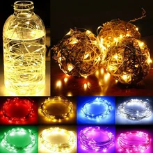 20/50/100 LED Battery Light Rice Wire Copper Fairy String Xmas Lights Gift Party