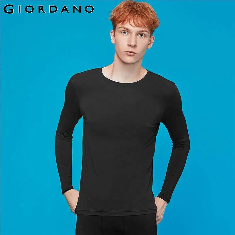 Giordano мужская утеплённая водолазка с круглым вырезом под шею выполнена в