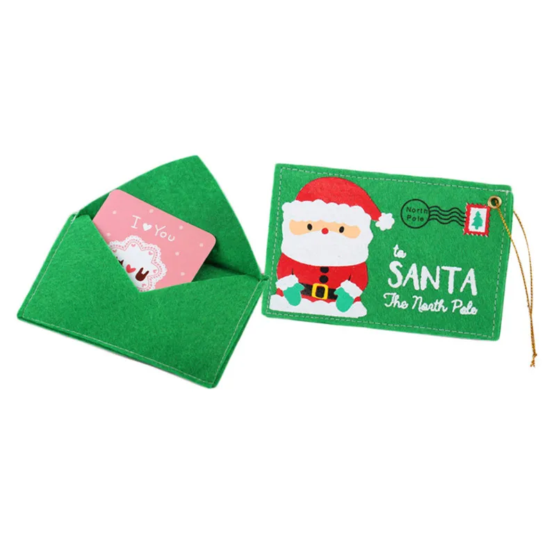 1 шт. Подарочный пакет с буквенным принтом для Санта-Клауса, войлочный конверт с вышивкой, Рождественское украшение, нетканый конверт, подарки для детей@ 3