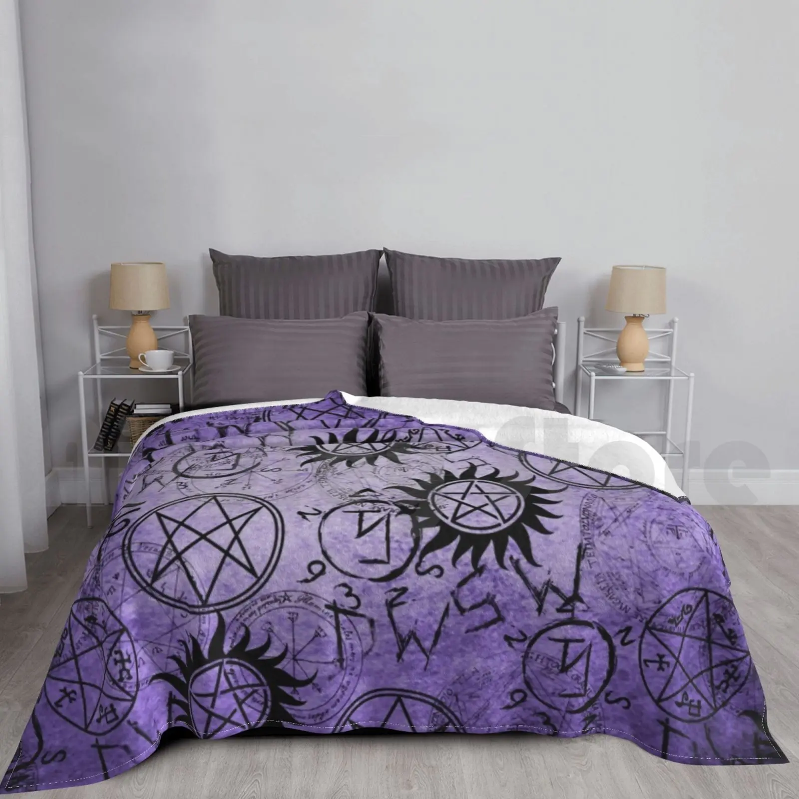 

Сверхнатуральное фиолетовое одеяло для дивана, кровати, путешествий, семейный Дин, Сэм, Castile Winchester Love