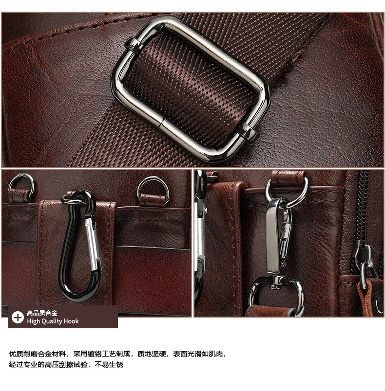 Luxury Men Bag Genuine Leather Shoulder Bag Men Messenger Bags Small Casual Flap Zipper Design Male CrossBody Bag Phone Pocket