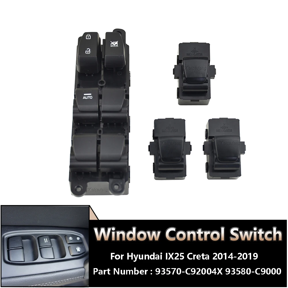 

Автомобильные аксессуары 93580-C9000 93570-C92004X кнопка переключения стеклоподъемника для Hyundai IX25 Creta 2014-2019 с подсветкой