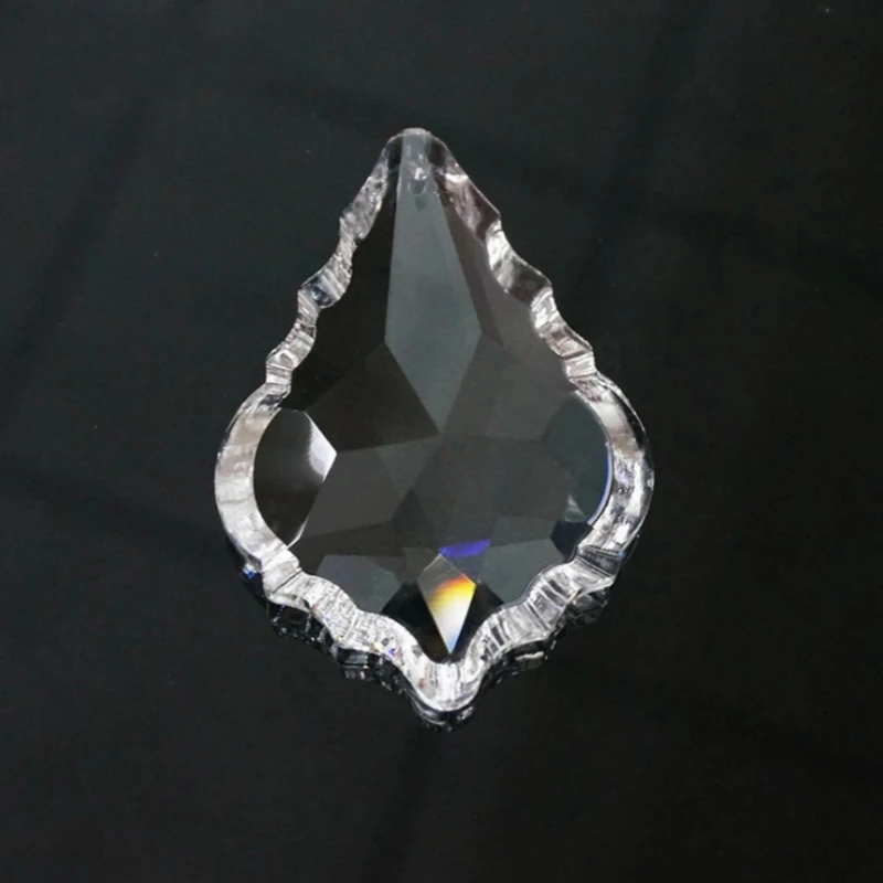 38 мм 50 штук ясно кленовый лист Crystal Люстры Prism Suncatchers люстра Запчасти Стекло Освещение висит кулон