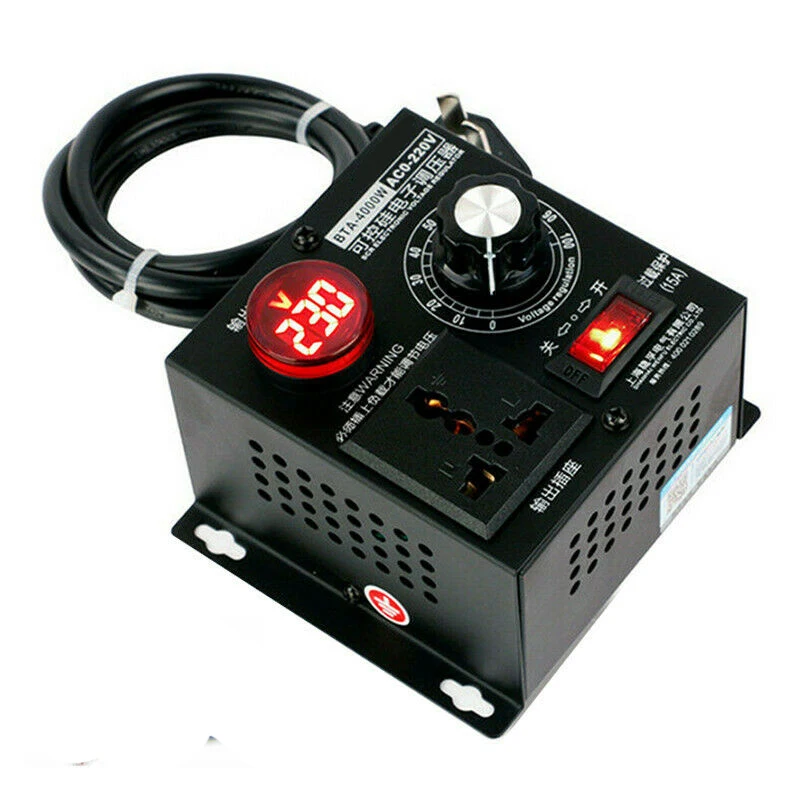 

4000W High Power SCR Electronic Voltage Regulator 220V Variable Electronic Voltage Regulator Controller Motor Fan